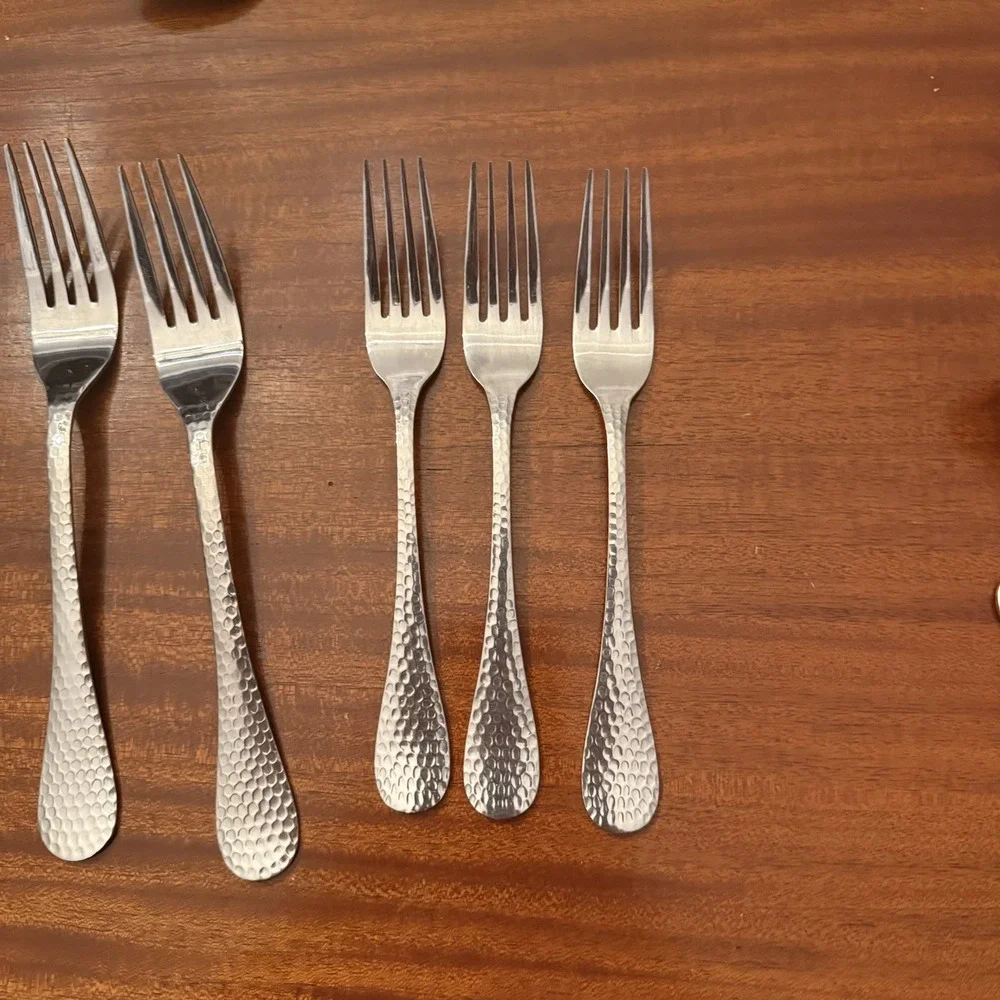 58-Piece Hammered Stainless Steel Flatware Set – Towle Logan + Unbranded MIx Lot